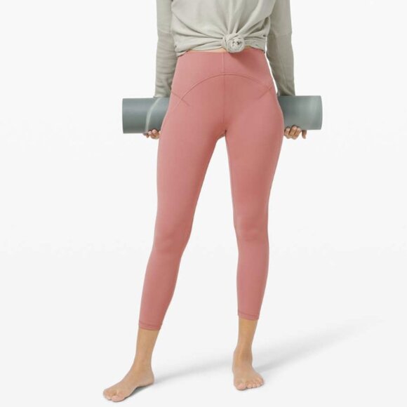 Lululemon Unlimit High-Rise Tight Leggings 25" Brier Rose Pink Nulu Size 12 - Picture 1 of 16